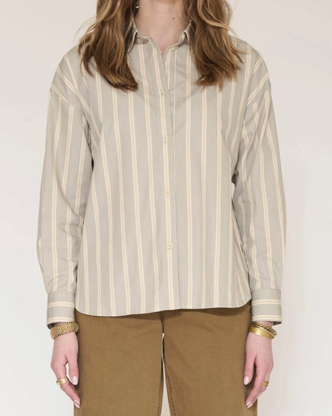 Chemise greige à rayures Chantal