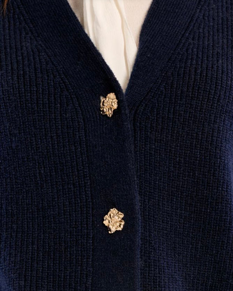 Gilet sans manches en maille bleu marine