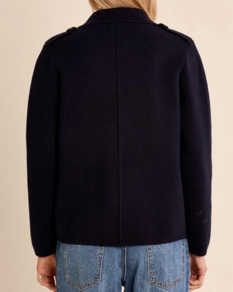 Veste en maille bleu marine