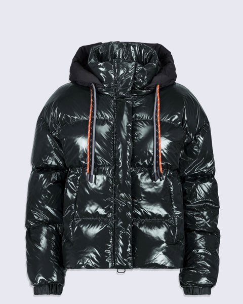Doudoune glossy dark forest Lili bright