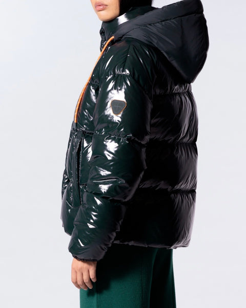 Doudoune glossy dark forest Lili bright