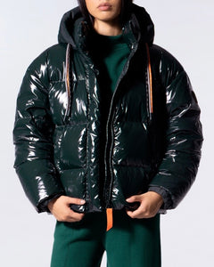 Doudoune glossy dark forest Lili bright