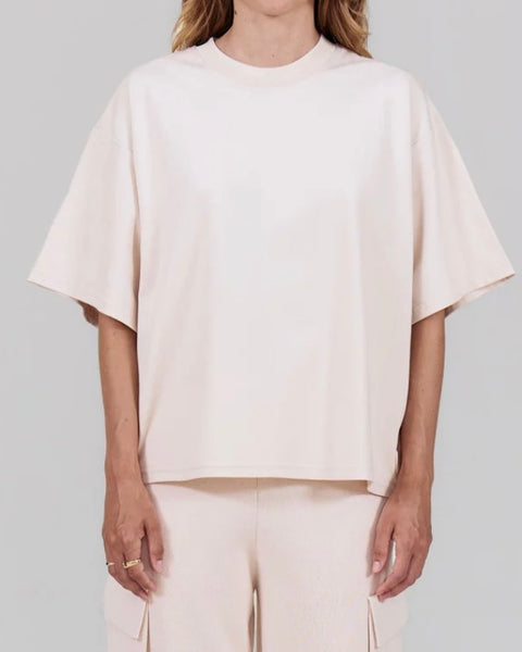 T-shirt oversize imprimé beige Suzon