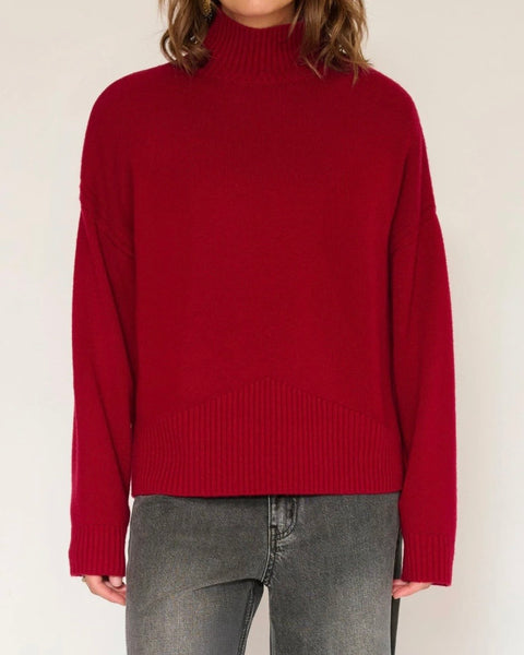 Pull col cheminé rouge Kodie