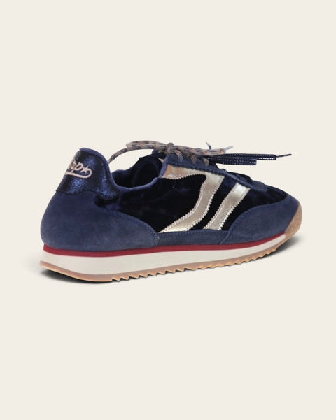 Baskets MRP en velours bleu océan