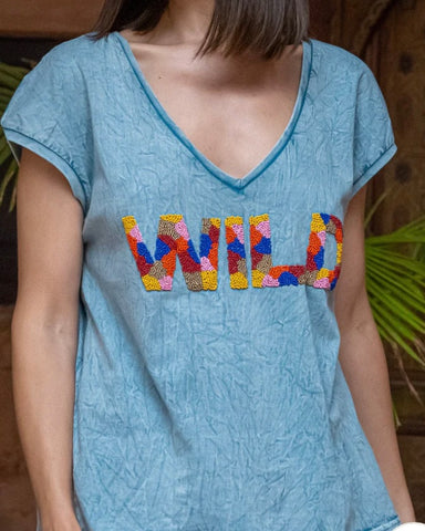 T-shirt perlé Wild